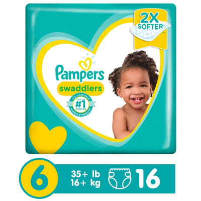 PAÑALES PAMPERS SWADDLERS ESTAPA 6 MES X 16 UNIDADES